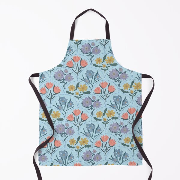 Item preview, Art Deco Floral Fanfare - Vintage Pattern - Blue designed and sold by Ordinary Elevated.