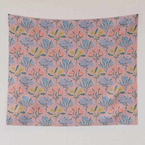 Item preview, Art Deco Floral Fanfare - Vintage Pattern - Pink designed and sold by Ordinary Elevated.
