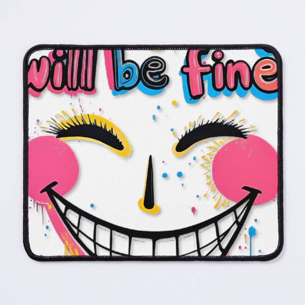Item preview, A neon smile with the text "Everything will be fine" designed and sold by kankan22.
