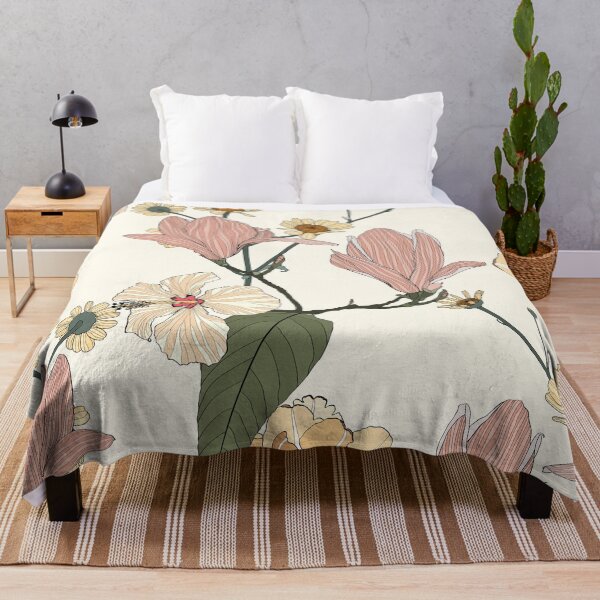 Item preview, Vintage colors seamless tropical pattern with colorful garden flowers and camomile, magnolia on beige background. designed and sold by MatyKotiv.