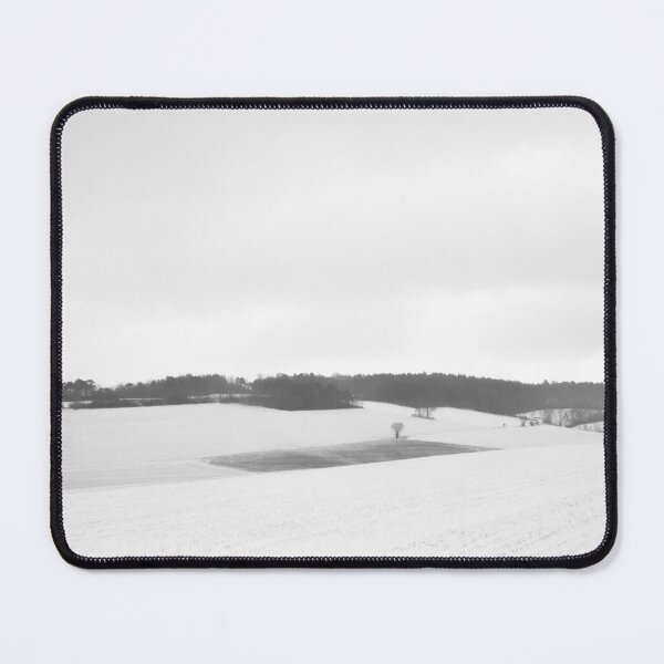 Item preview, black and white mountainous snow landscape with open field in retro style designed and sold by TW-Fotos.