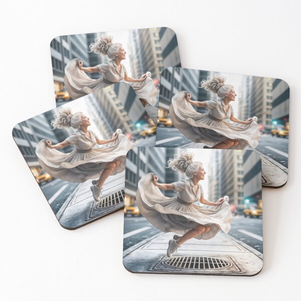 Item preview, Happy Lady Jumping On Windy Vent designed and sold by Maria Dryfhout.