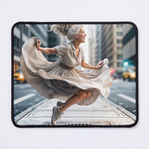 Item preview, Happy Lady Jumping On Windy Vent designed and sold by Maria Dryfhout.