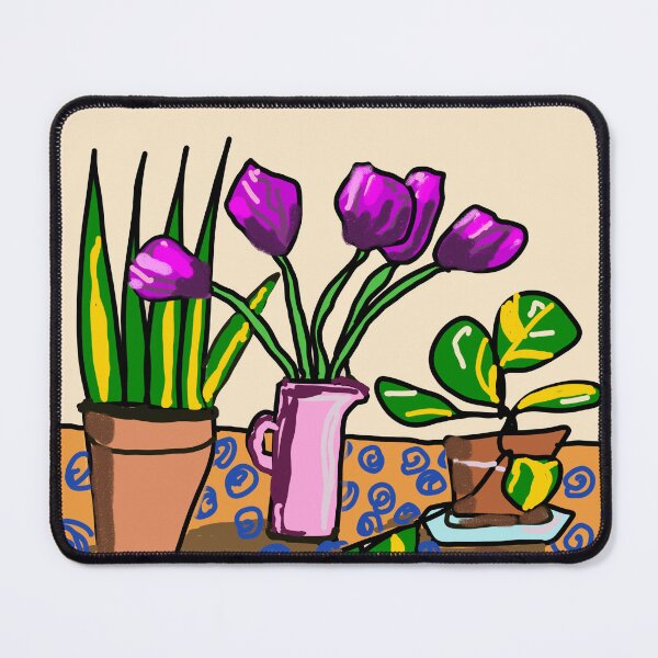 Item preview, Houseplants and Pink Tulips designed and sold by Joyride Art and Design UK.