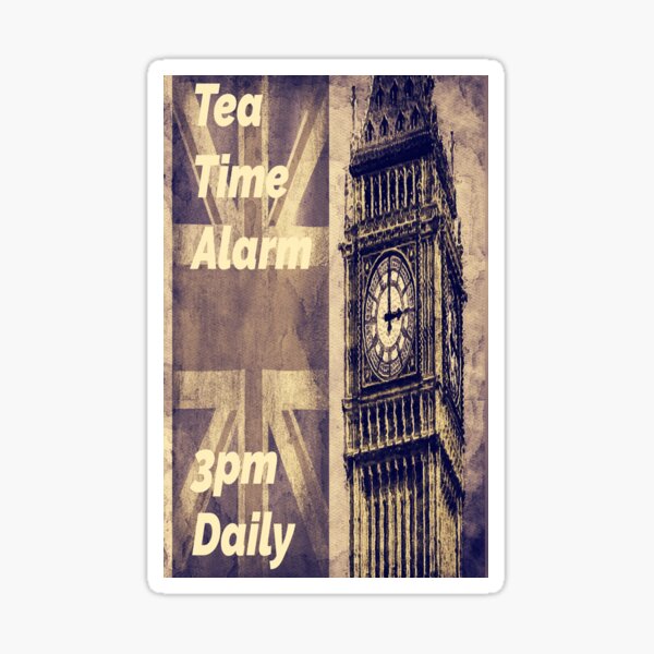 Item preview, Tea Time Alarm poster   designed and sold by designbywhacky.