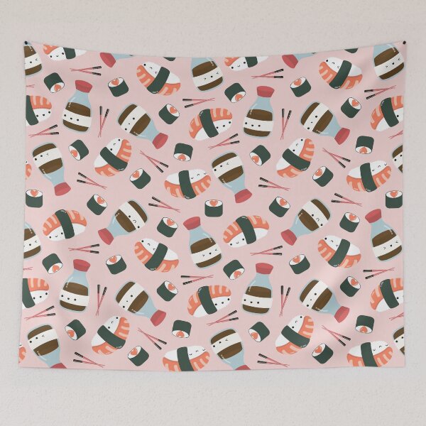 Item preview, Kawaii Sushi and Soy Sauce (Pink) designed and sold by Becca Alessi.