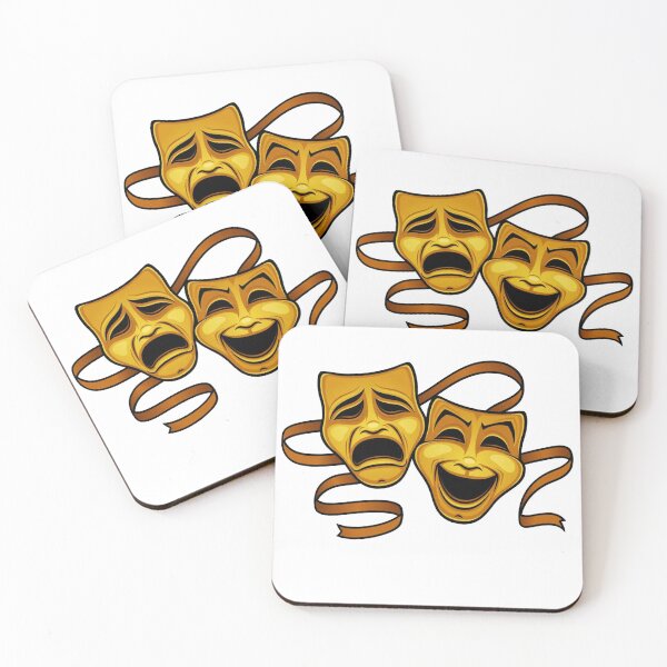 Item preview, Gold Comedy And Tragedy Theater Masks designed and sold by dikialvian.