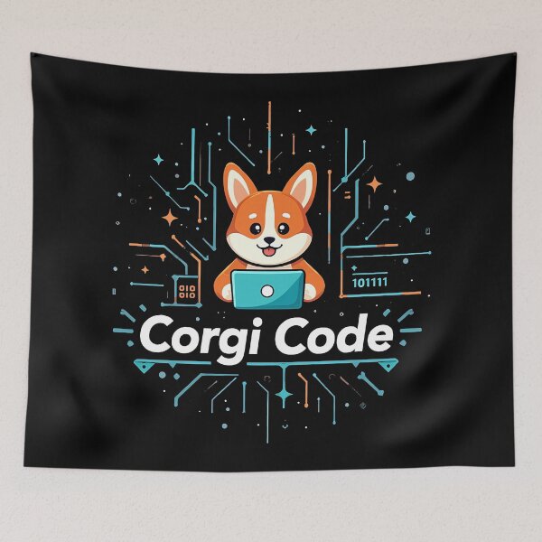 Item preview, Tech-Savvy Coder Corgi – Corgi Code Digital Intelligence designed and sold by zoughlal.