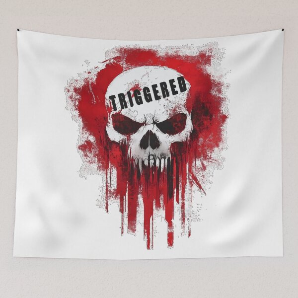 Item preview, Furious Triggered Skull Graffiti – Dark Art & Horror Streetwear designed and sold by SkullTroops.
