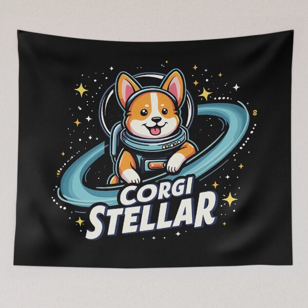 Item preview, Futuristic Astronaut Corgi – Corgi Stellar Intergalactic designed and sold by zoughlal.