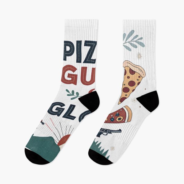 Item preview, Pizza, Guns & Glory - Whimsical Hand-Drawn T-Shirt Design for Adventure Lovers designed and sold by AnnDesignStudio.