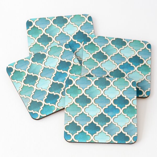 Item preview, Teal Moroccan tile with green and turquoise designed and sold by MagentaRose.