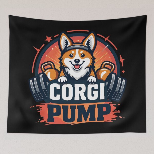Item preview, Fitness Enthusiast Corgi – Corgi Pump Gym designed and sold by zoughlal.