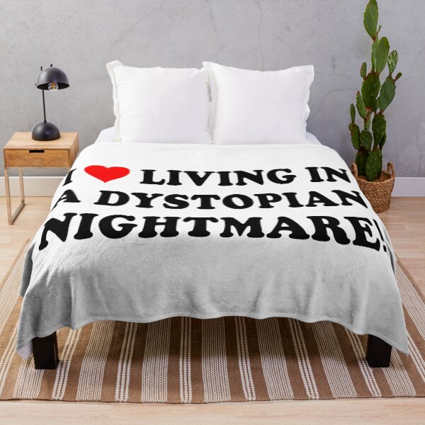 Item preview, I Love Living Dystopian Nightmare T-Shirts Hoodies Hats Funny Heart Anti Trump Elon American Collapse Democracy Dystopian Humorous Tees designed and sold by allfreelance.
