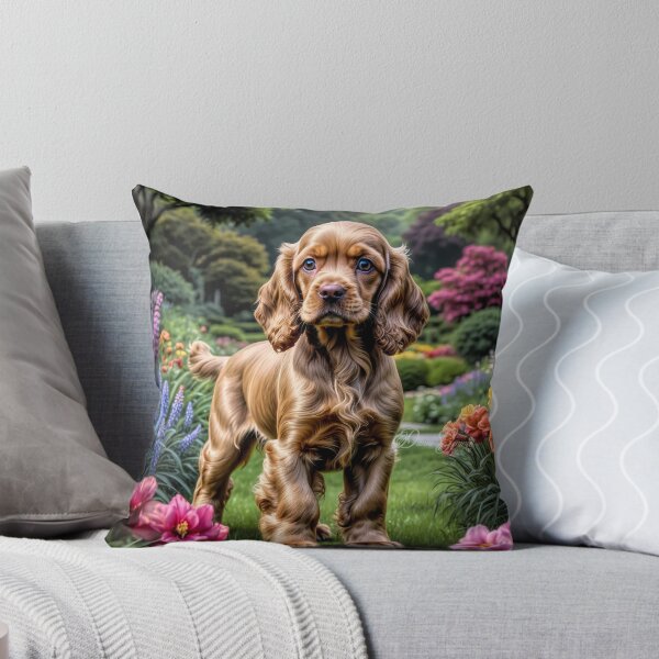 Item preview, Grace Buff Cocker Spaniel Puppy Painting designed and sold by Heart and Soul Studio.