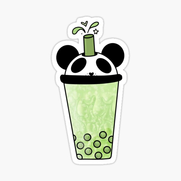 Item preview, Matcha Cream Panda with Matcha Boba designed and sold by Myla James' Art Shop !u!.