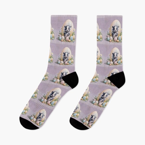 Item preview, Whimsical Badger with Easter Eggs – Pastel Animal Print for Spring Decor designed and sold by Freestyle Designs.