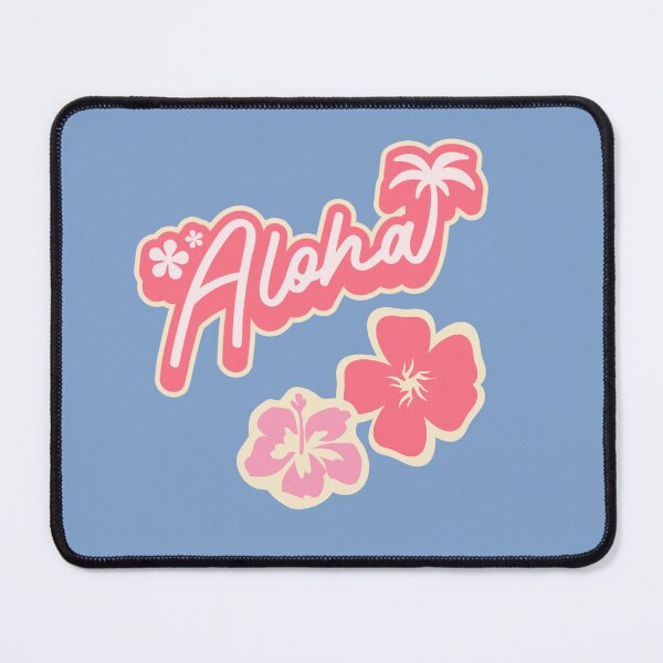 Item preview, Aloha Script Tropical Palm Tree and Hibiscus designed and sold by Stickers by @molllyclare.