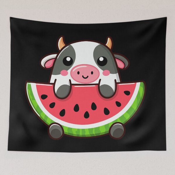 Item preview, Cow with watermelon designed and sold by Delidream.