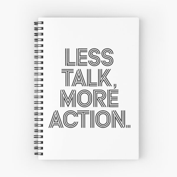 Item preview, Minimalist typography graphic with the phrase "Less Talk, More Action." designed and sold by Zineshopz.