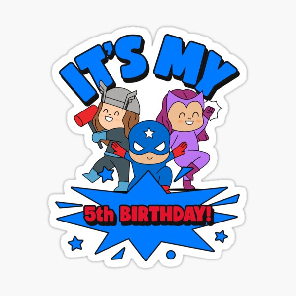 Item preview, Superhero Squad – 5th Birthday Celebration designed and sold by Grin22.