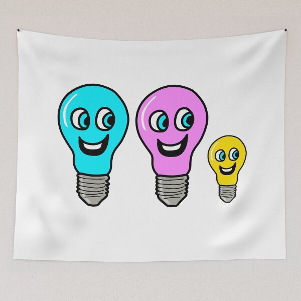 Item preview, Productive Ideas Lightbulb Family (Retro Colors) designed and sold by GetContented.