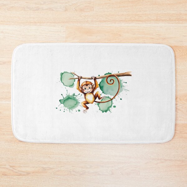 Item preview, Playful Monkey – Jungle Watercolor Art designed and sold by StormArte.