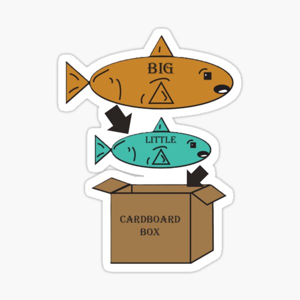 Artikel-Vorschau von Großer Fisch, kleiner Fisch, Pappkarton! Design, designt und verkauft von BrHrocknroll.
