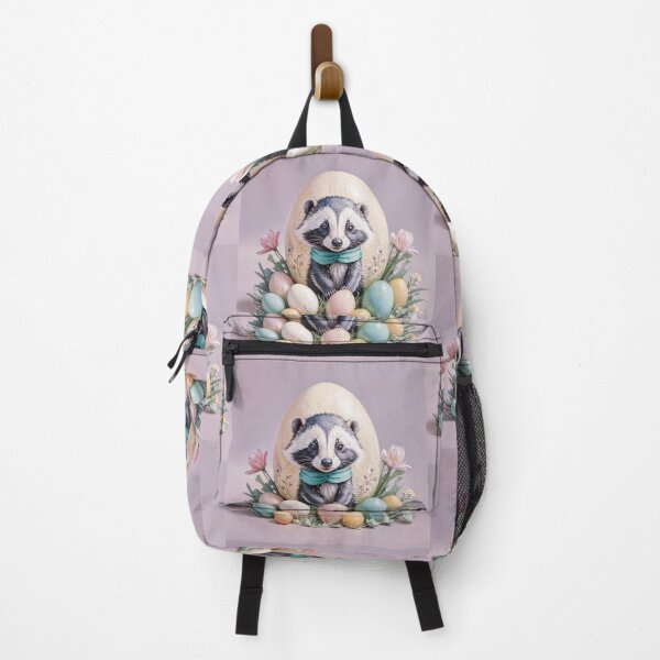 Item preview, Cute Baby Raccoon Art – Festive Easter Egg Scene for Seasonal Decor designed and sold by Freestyle Designs.