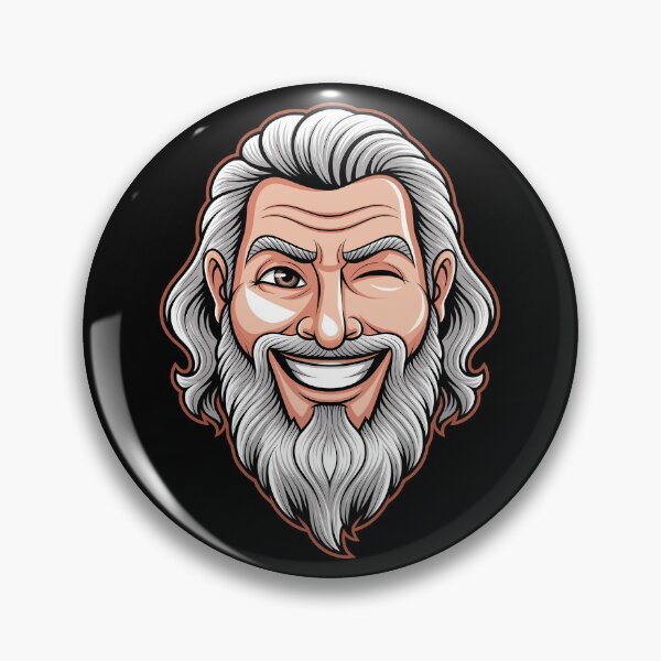 Item preview, Winking Bearded Man Cartoon Portrait designed and sold by Quirky Shirts.