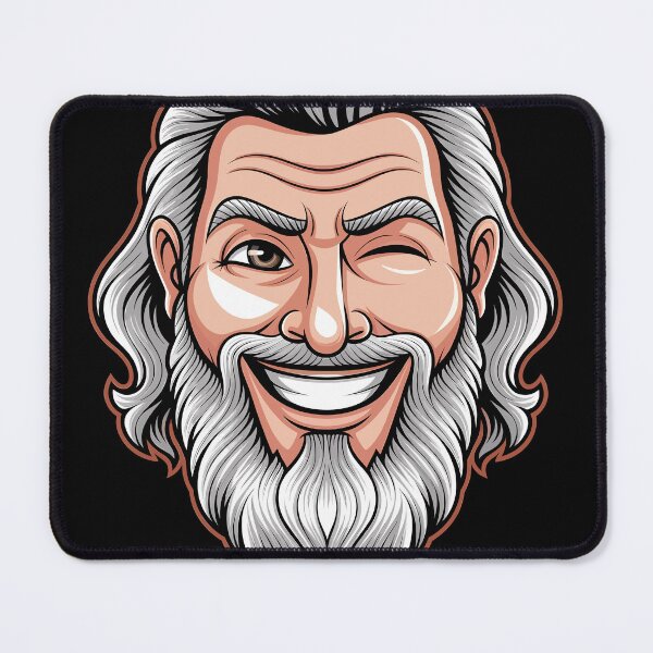 Item preview, Winking Bearded Man Cartoon Portrait designed and sold by Quirky Shirts.