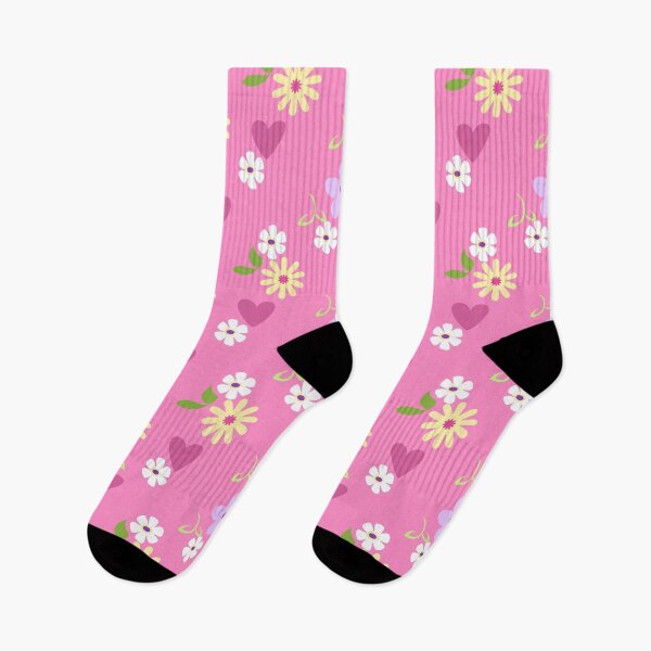 Item preview, Small Floral Print on Pink with Hearts designed and sold by Sharon Schwalbe.