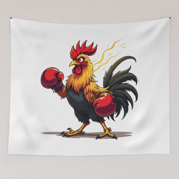Item preview, Boxing Rooster Funny Fighting Chicken designed and sold by Quirky Shirts.
