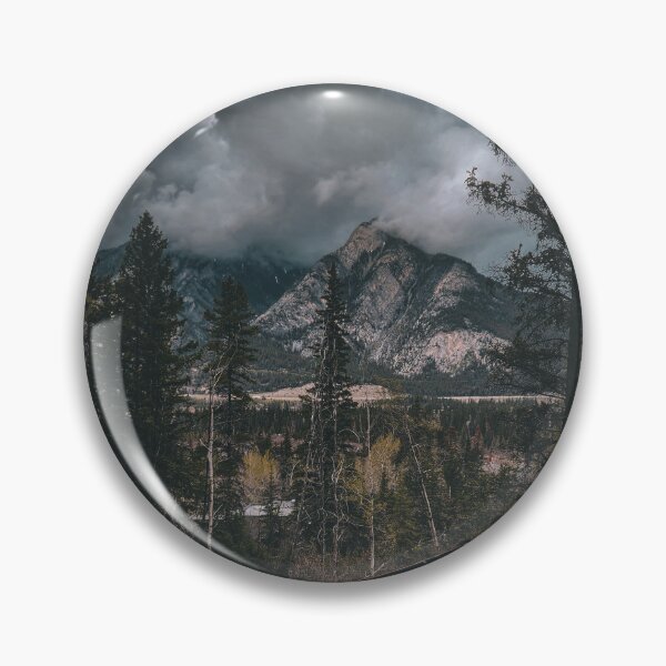 Item preview, Moody Mountain View Pin designed and sold by pinepeakstudios.