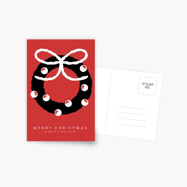 Aperçu de l'œuvre Couronne de Noël et de bonne année avec nœud et boules décoratives créée et vendue par Jdawnink.