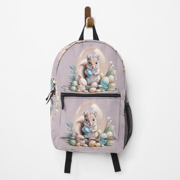 Item preview, Cute Squirrel Holding Blue Egg in Easter Nest designed and sold by Freestyle Designs.
