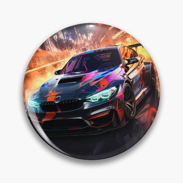 Item preview, Futuristic Sports Car In Neon Powered Urban Nightscap designed and sold by RevUpDesign.