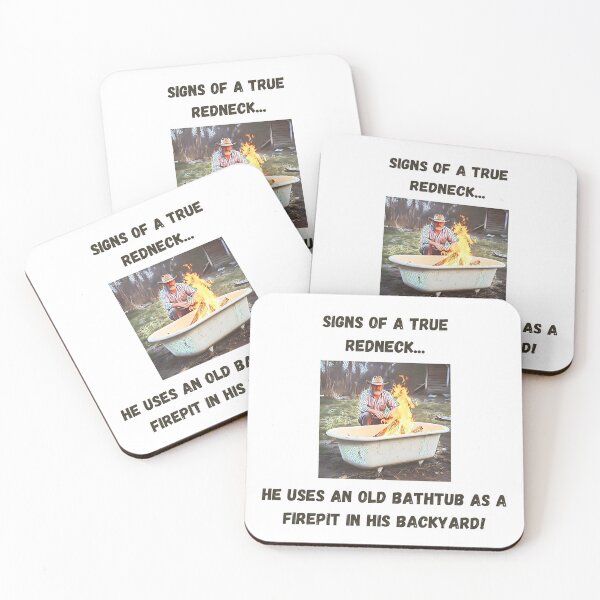 Item preview, Signs of a True Redneck: Bathtub Firepit! Black Text designed and sold by LaughGraphics - Fun Graphics, Serious Laughs!.