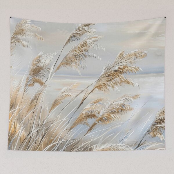 Item preview, Serene Sea Oats Beach Scenery Neutral Print designed and sold by MargaretWiktor.