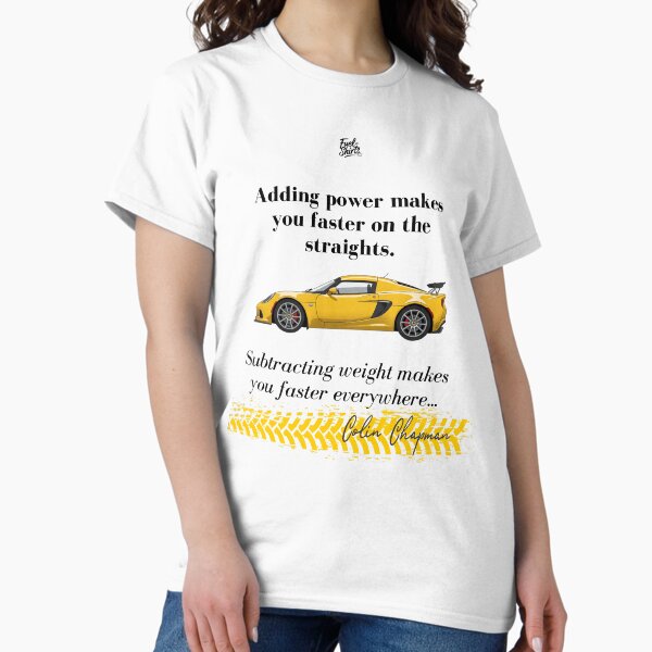 Artikel-Vorschau von Lotus Elise – Zitat von Colin Chapman, designt und verkauft von Fuel-Shirts.