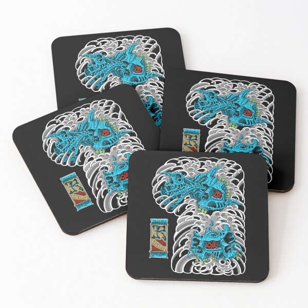 Item preview, Blue Biomech Skulls designed and sold by John Reardon Tattoos.