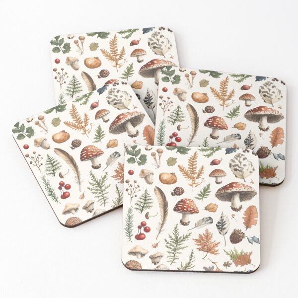 Item preview, Woodland Finds in Watercolor designed and sold by SporeandCanvas.