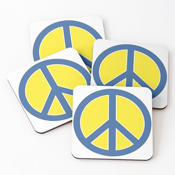 Item preview, Pro Ukraine Peace Sign Symbol - Blue and Yellow - Stand with Ukraine designed and sold by MoePark.