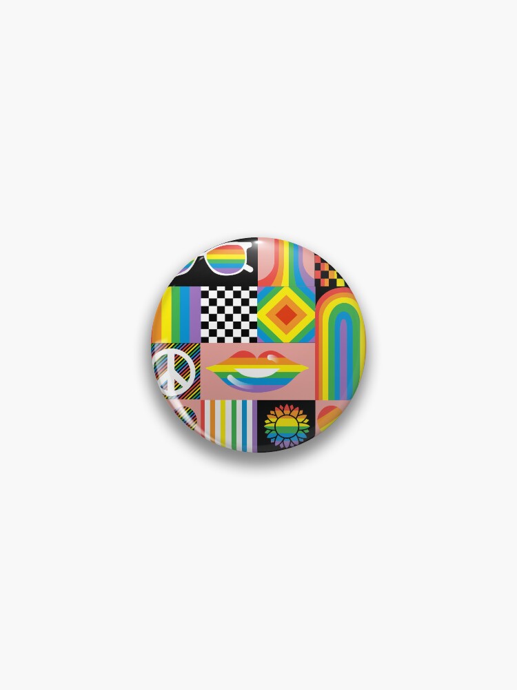 Thumbnail 1 of 3, Pin, LGBTQIA Fun and colorful pattern design with typography designed and sold by Jdawnink.