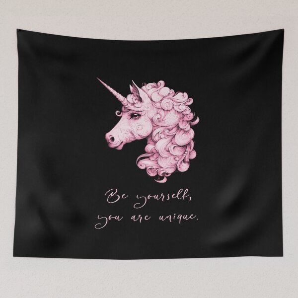Item preview, Be yourself, you are unique, pink unicorn designed and sold by silent-violin.