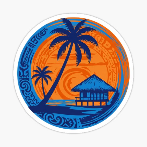 Item preview, PALM TREE PACIFIC Blue, Orange  designed and sold by Pacific Creations.