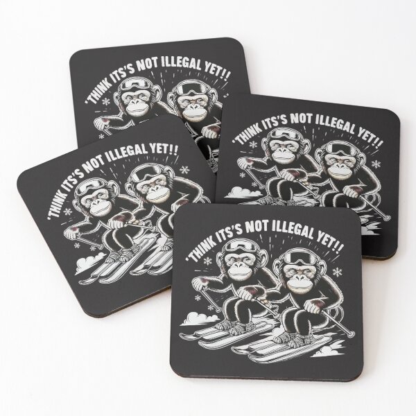 Item preview, A fun product for animal and sports lovers- SKIING MONKEYS designed and sold by Gadget80.