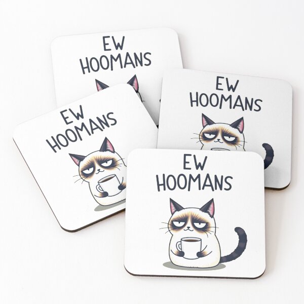 Item preview, Grumpy Coffee Cat Ew Hoomans designed and sold by PEC-Studio.