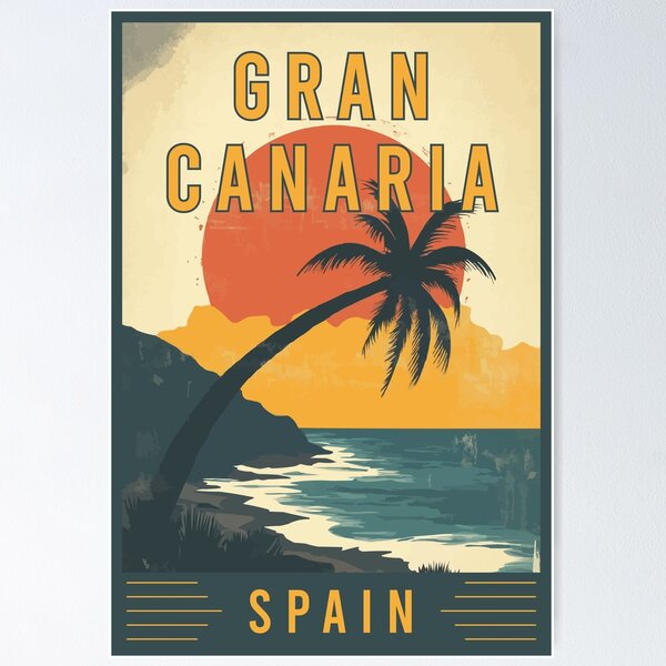 Aperçu de l'œuvre Découvrez les magnifiques îles Canaries et Gran Canaria en Espagne - Travel Art créée et vendue par turtlestart.
