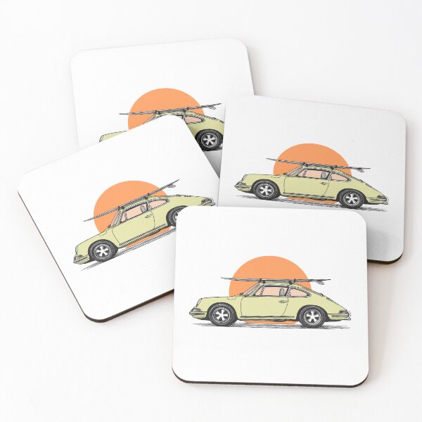 Artikelvorschau, Vintage Porsche 911 964 Sommer surft Illustration entworfen und verkauft von blackdogshop.